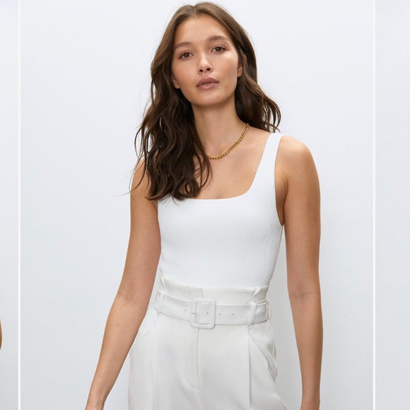 Aritzia Tops - Like new! Aritzia Babaton sculpt knit white tank